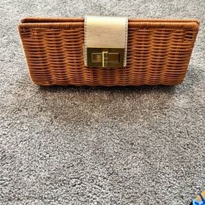 J. Crew Elegant Tan Woven Clutch